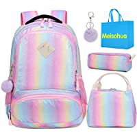 Los mejores  - Mochila Rainbow Glitter para niñas - Mochila Preescolar para niños Lindos Mochila de Viaje Ligera Mochila Informal…
